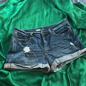 Old Navy Blue Jean Shorts Distressed Cuffed